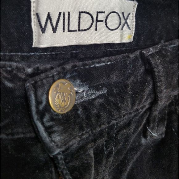 WILDFOX Size 30 Black Velvet Marianne Skinny Jeans - Picture 4 of 5
